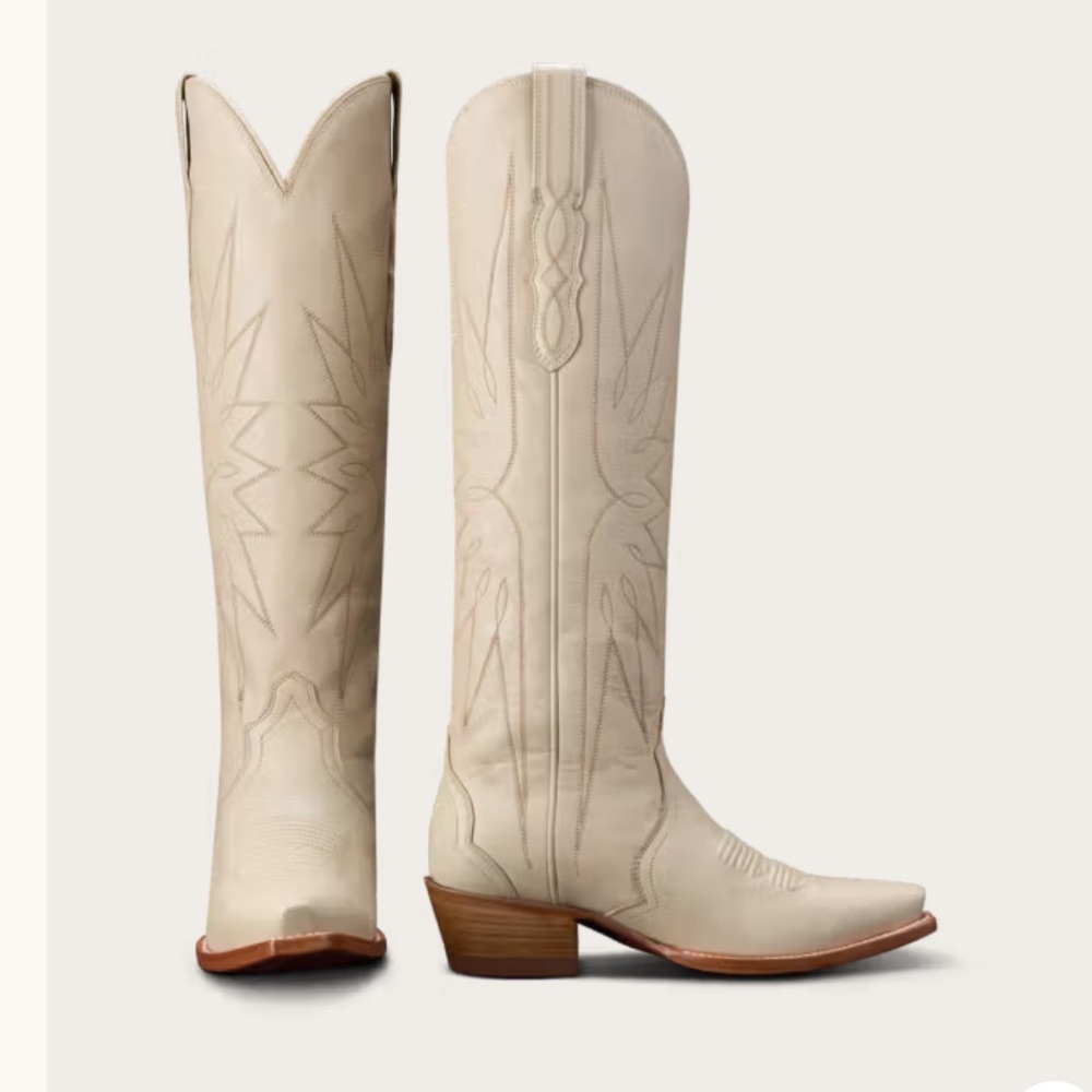 Tecovas Loretta Tall Cowgirl Boot- Cream- 6.5